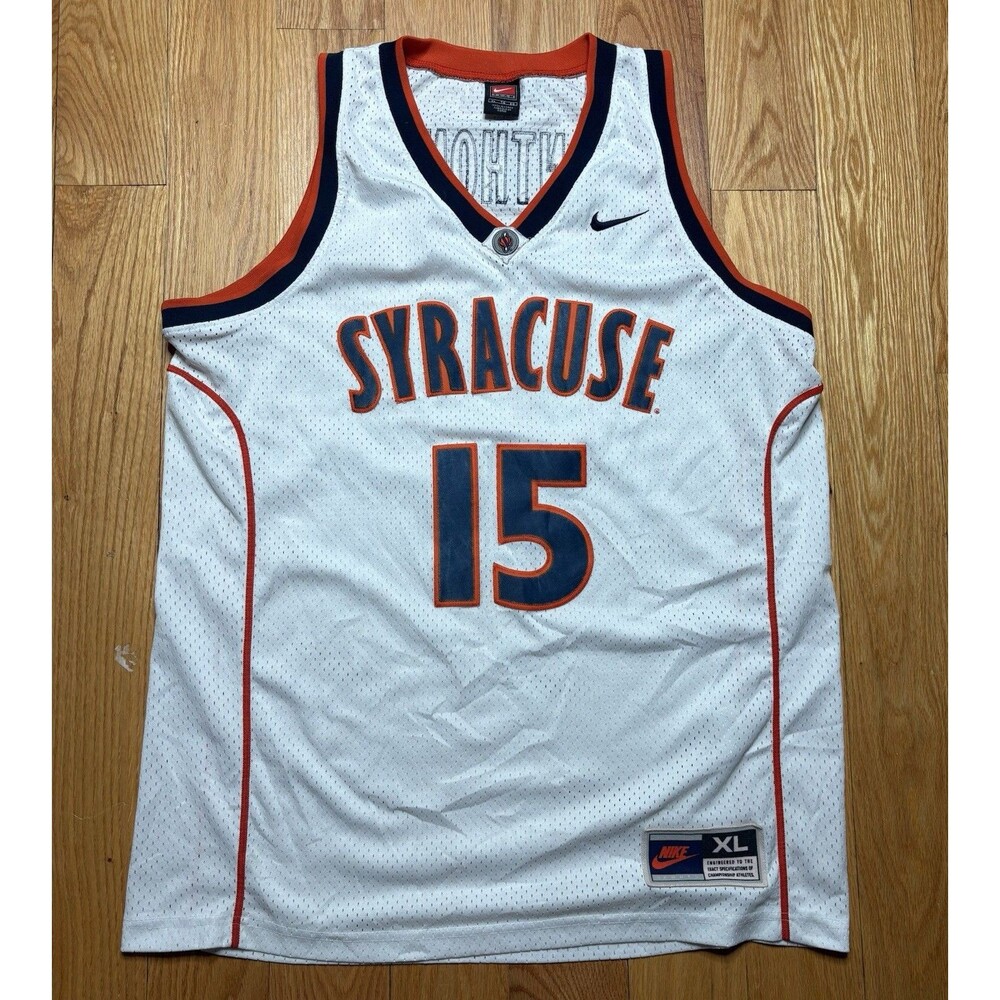 Vintage Nike Team Syracuse #15 Carmelo Anthony Jersey Basketball Men’s White